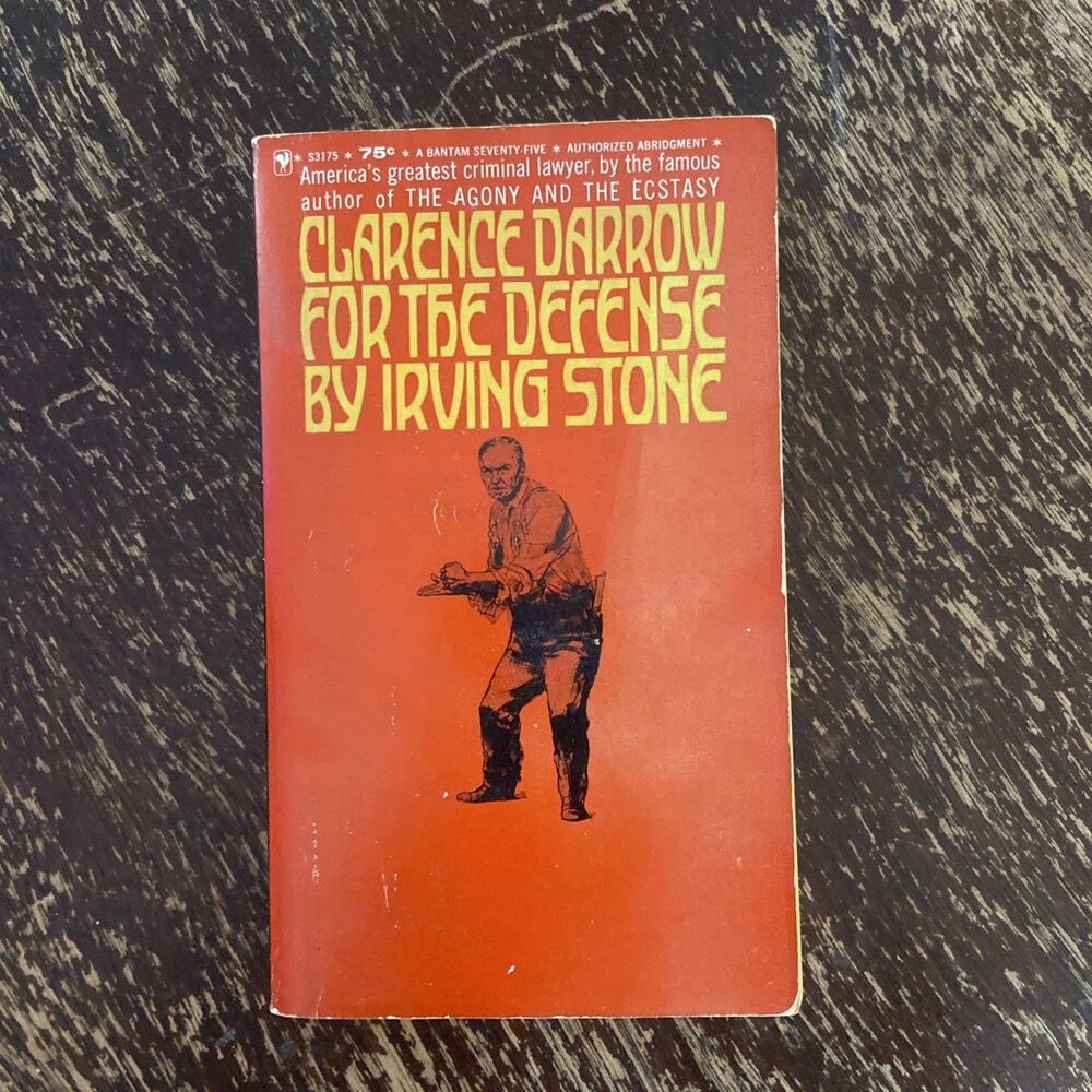 Clarence Darrow for the Defense Irving Stone 1967 Bantam Paperback